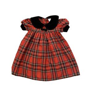 Cutest One Girls Dress Sz 4 Holiday Plaid Christmas Stewart Tartan Short Sleeve